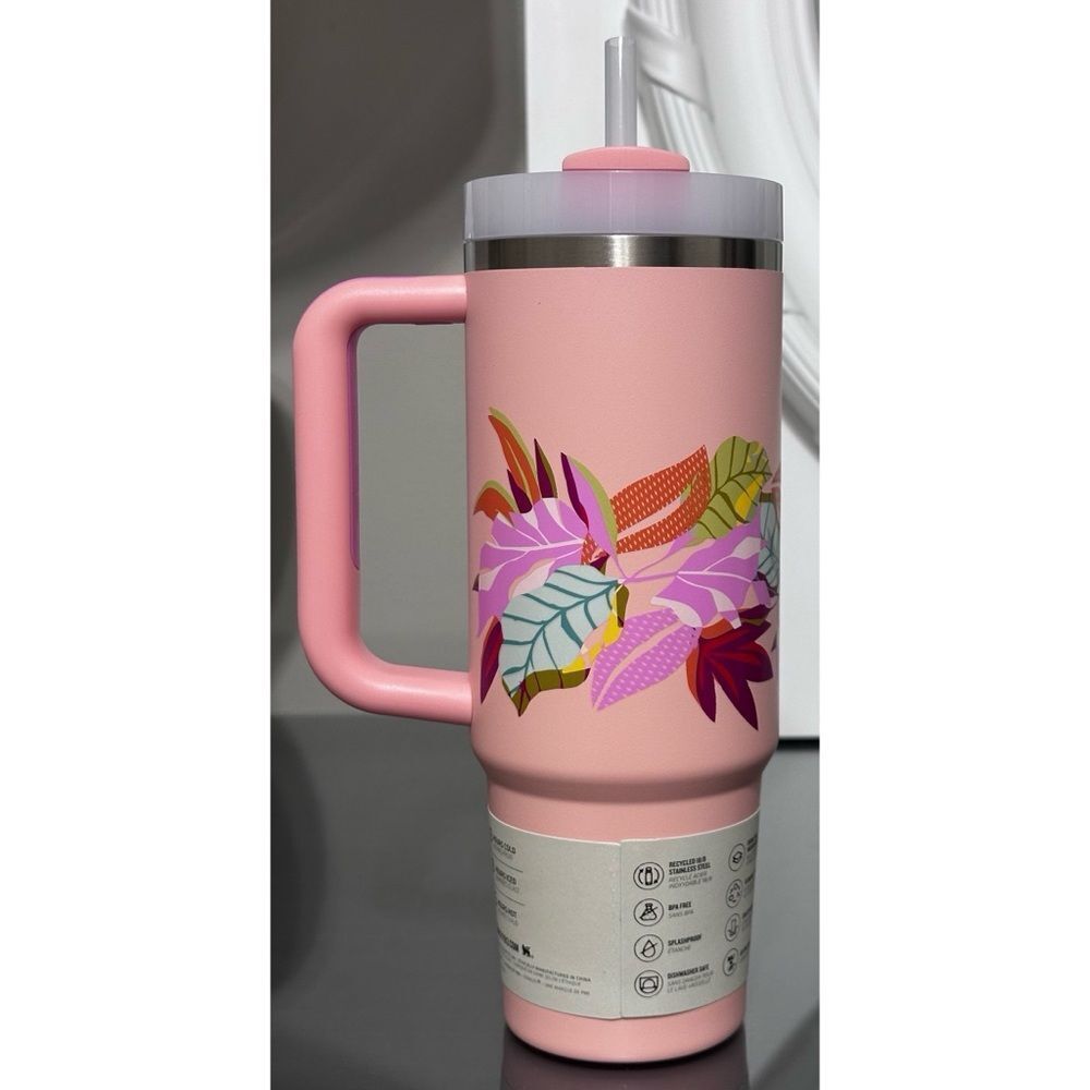 Stanley Quencher H2.0 FlowState Tumbler 30oz, SORBET TROPIC FLOWERS - Picture 2 of 4